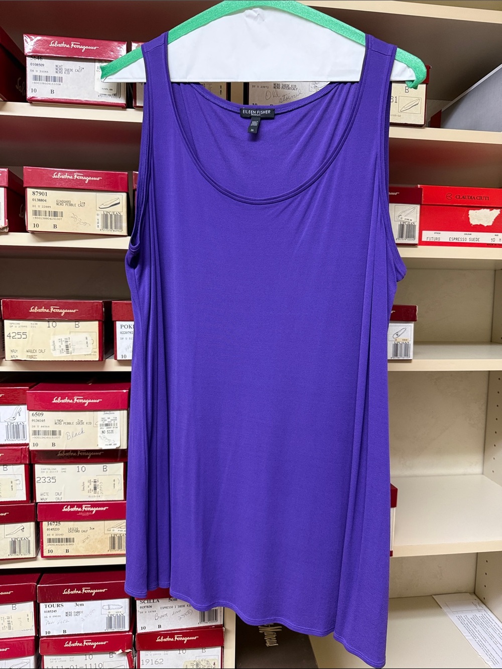 Eileen Fisher purple Sleeveless 100% silk Tank Top